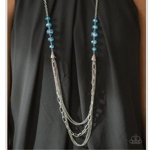 Paparazzi Turn It Up Town Blue Necklace Set